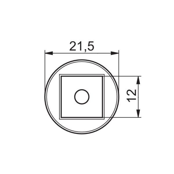 Geiger Kupplungsstück Innenvierkant 12mm M5x5