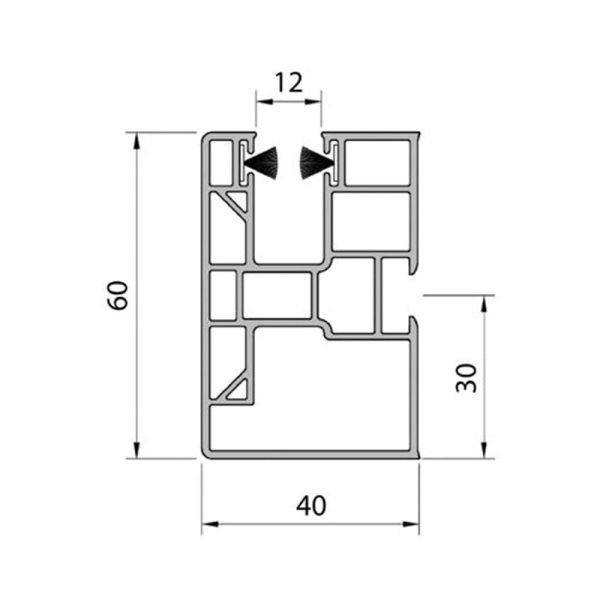 Aluprof PVC-Mini Führungsschiene PP60/12