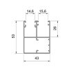 Aluprof Aluminium Doppelführungsschiene PPDO53