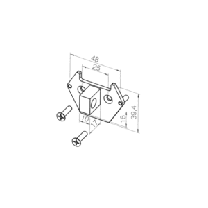 Elero Adapterplatte Vierkantbolzen RevoLine M-L Zapfen 16x16