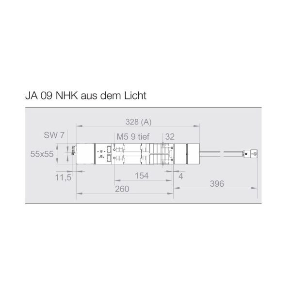 Elero Jalousieantrieb JA NHK aus dem Licht für 12mm 4kant 9Nm
