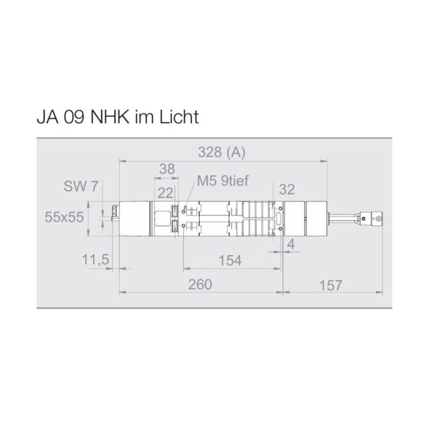 Elero Jalousieantrieb JA NHK im Licht für 12mm 4kant 9Nm