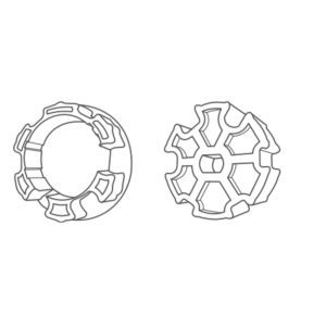 Portos Adapterset 8-kant Ø60 für Rundwelle Ø70 mm