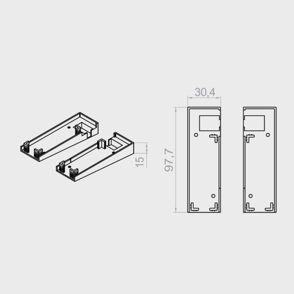 Portos Raffstore Untere PVC-Endkappe der Führungsschiene F-FBR-030