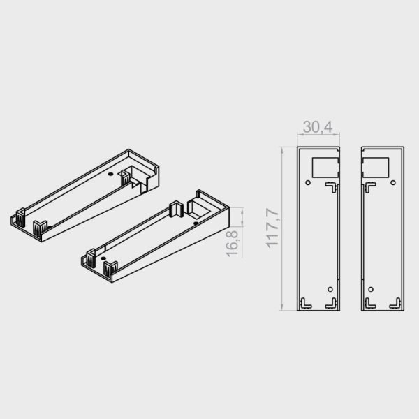 Portos Raffstore Untere PVC-Endkappe der Führungsschiene F-FBR-040
