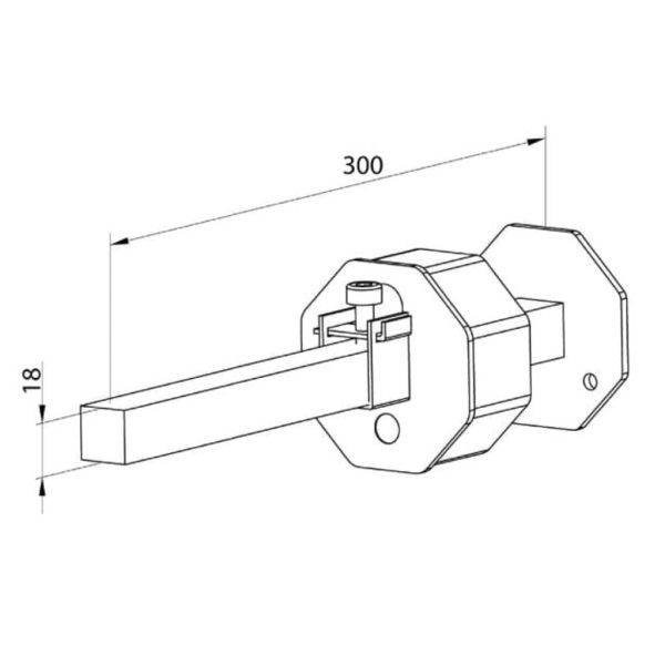 Rolltor Wellenbolzen SW 70 für Abrollsicherung, Vierkant 18mm