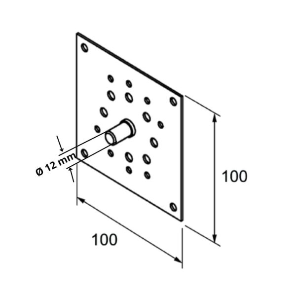 Aluprof Antriebsbefestigungsplatte 100x100mm - Fenstergigant