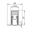 Athmer Automatische Türdichtung Schall-Ex Duo L-15/28 OS 958mm