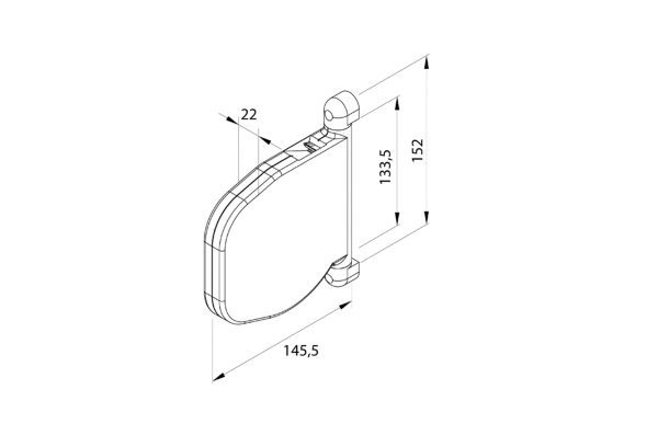 Aufputz Schwenkbarer Schnurwickler für Ø 4,5mm Schnur bis 4,5m - Fenstergigant