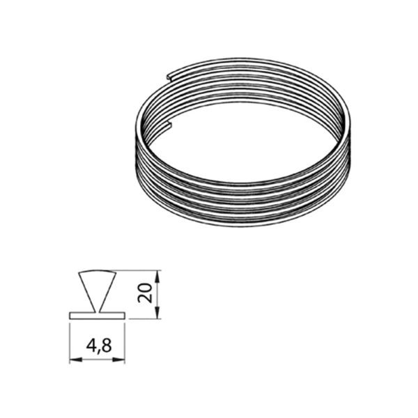 Bürstendichtung für Insektenschutztür 4,8x20mm - Fenstergigant