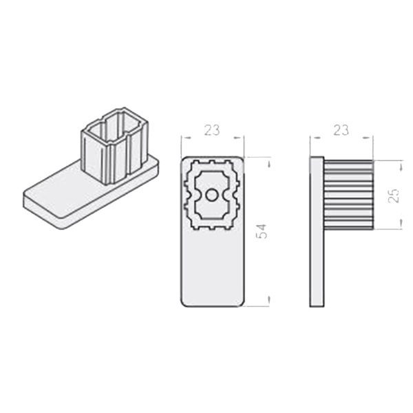 Endkappe für Rollladen Führungsschiene 53mm - Fenstergigant