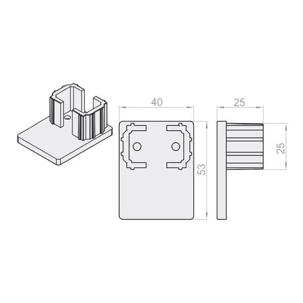 Endkappe für Rollladen Führungsschiene 40mm - Fenstergigant