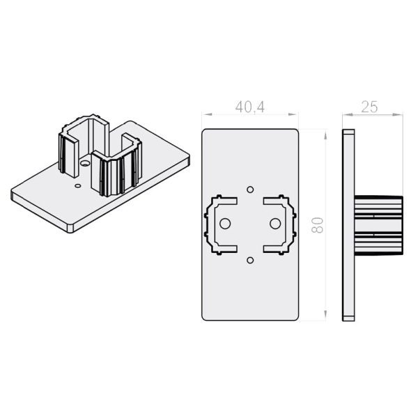 Endkappe für Rollladen Doppel Führungsschiene 80mm - Fenstergigant