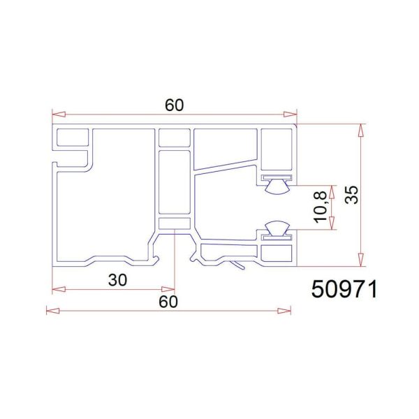 Exte PVC-Mini Einzelführungsschiene 50971