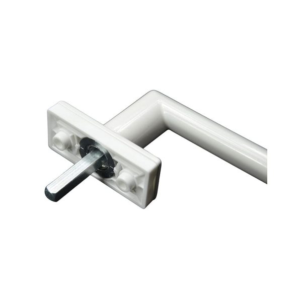 Fam Fenstergriff Standard Links Gerunded RAL9016 Weiß 35mm Stiftlänge - Fenstergigant