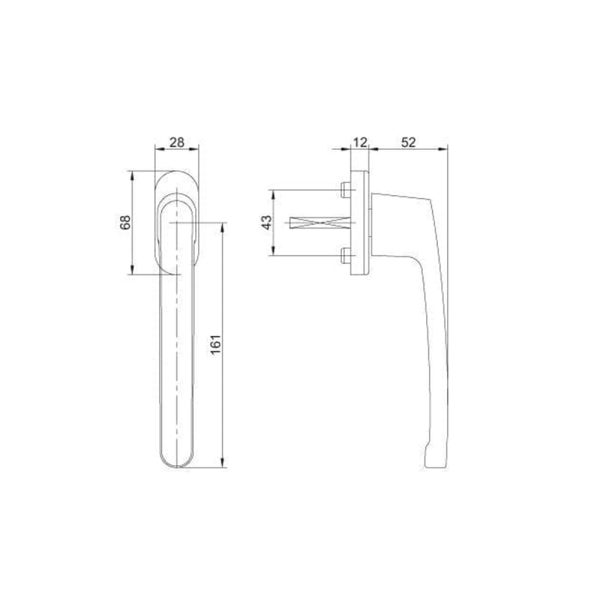 FKS Fenstergriff für Schiebekippelemente Rasterung 45° oder 90° PSK - Fenstergigant
