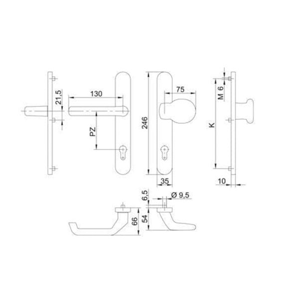 FKS Knopfgarnitur Edelstahl Feder 35/1200G F1 - Fenstergigant