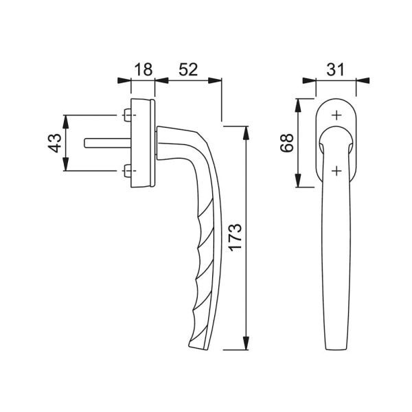 Hoppe PSK-Griff Atlanta 10761073 F9016 Weiss