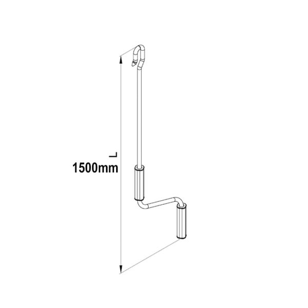 Kurbelstange 1500mm mit Haken - Fenstergigant