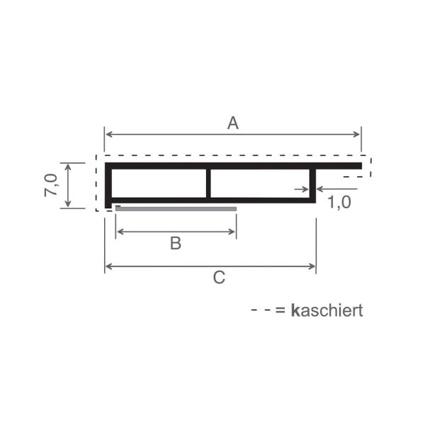 Kammerprofil 7/20mm mit Nase und Selbstklebend - Fenstergigant