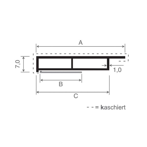 Kammerprofil 7/50mm mit Nase und Selbstklebend - Fenstergigant