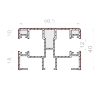 Portos Aluminium Doppel/Einzelführungsschiene 60/40/12 mm - Fenstergigant