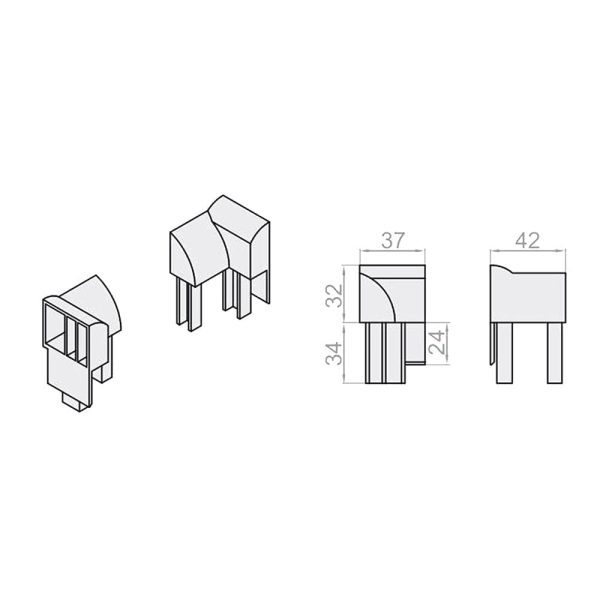 Einlauftrichter für Führungsschiene PA52 für Innenrevision RSD-080 - Fenstergigant