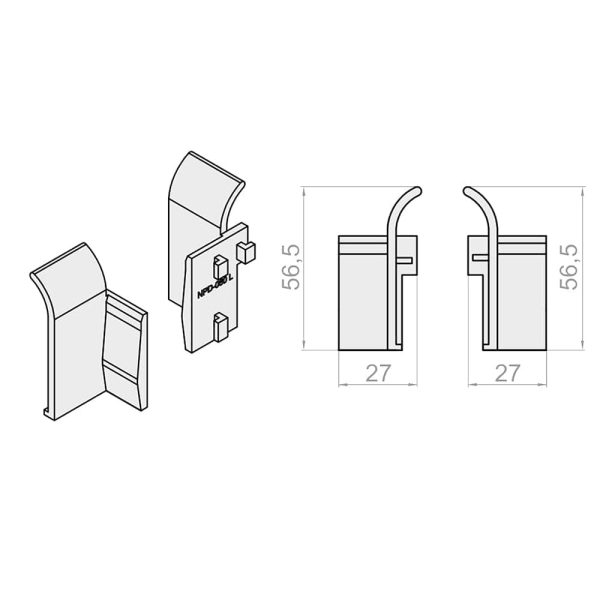 Einlauftrichter NPD-060 für PVC Führungsschiene TP1000K - Fenstergigant