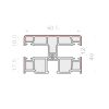 Portos PVC Doppel/Einzelführungsschiene mit Bürstendichtung 60/40/12 mm - Fenstergigant