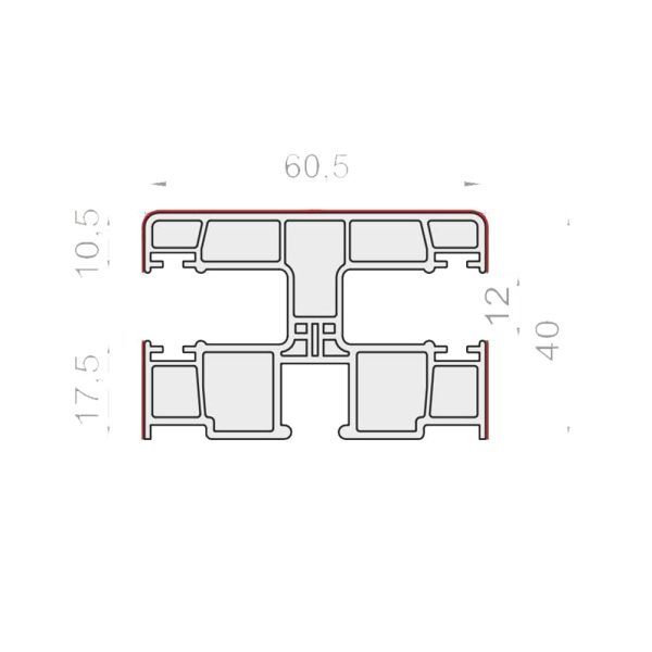 Portos PVC Doppel/Einzelführungsschiene mit Bürstendichtung 60/40/12 mm - Fenstergigant