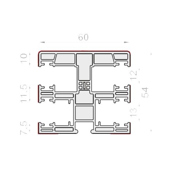 Portos PVC Doppelführungsschiene für Insektenschutz NPR-010 60/54mm - Fenstergigant
