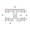 Portos PVC Doppelführungsschiene mit Bürstendichtung 60/35/13 mm - Fenstergigant