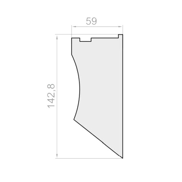 Portos TP1000K Styroporeinsatz Dämmung 142,8x59mm für Rollladenkasten 180 - Fenstergigant