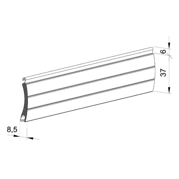 Rollladen Seitliche Arretierung für Rollladenpanzer APA37/2 - Fenstergigant