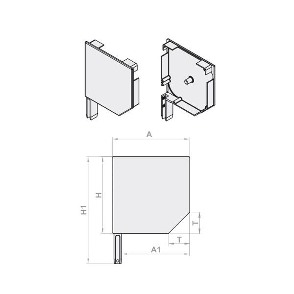 Portos Blendenkappen Seitenblende 45° ST2000 BS205