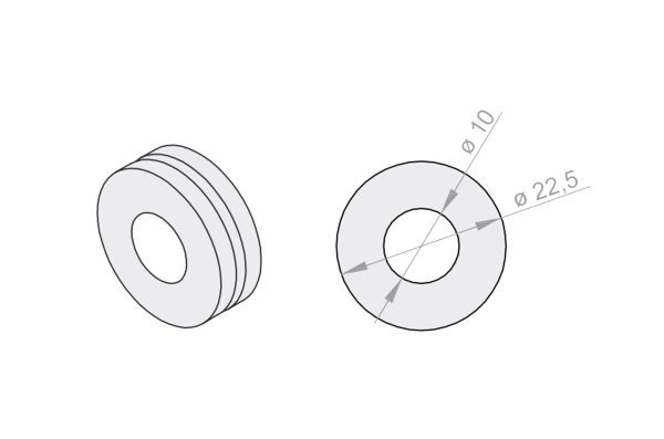 Rollladenkasten Gummidichtung Ø22,5 / Ø10 - Fenstergigant