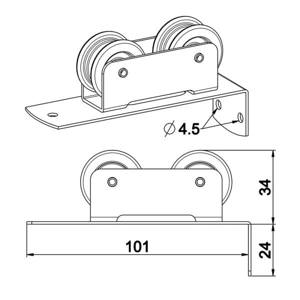 Rolltor Kettenleitrolle mit Winkel