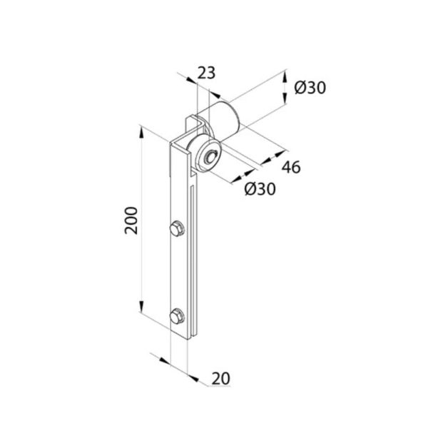 Rolltor Metall-Polyamid Einlaufrolle PP89 PPW110