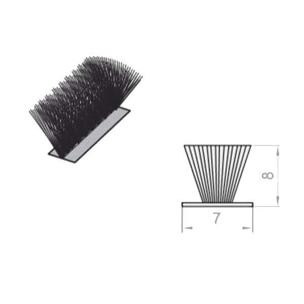 Bürstendichtung für Rollladen Führungsschiene mit Insektenschutz 7x8mm - Fenstergigant