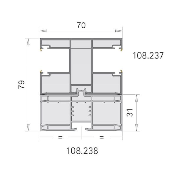 VEKA PVC Aufbauprofil 108.238