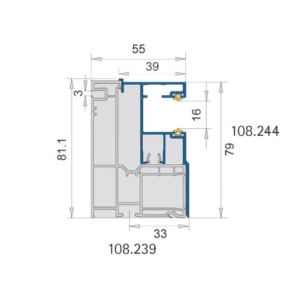 VEKA PVC Aufbauprofil 108.239