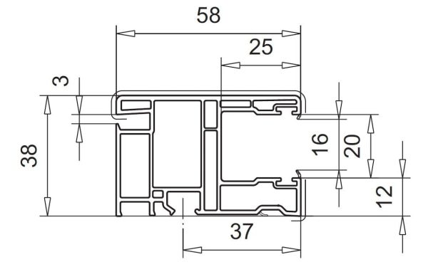 VEKA PVC Einzelführungsschiene 108.126 - Fenstergigant