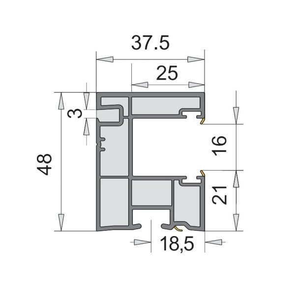 VEKA PVC Einzelführungsschiene 108.235