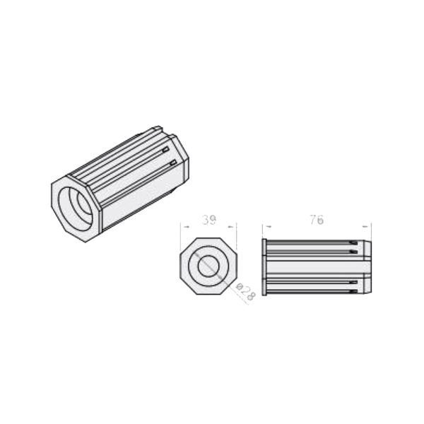 Walzenkapsel SW40 für Achtkantwelle Set - Fenstergigant