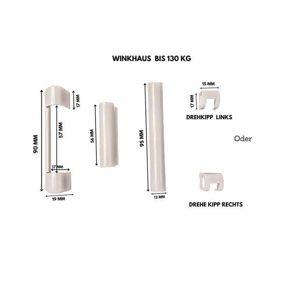 Winkhaus Abdeckkappen bis 130kg 5teiliges Set - Fenstergigant