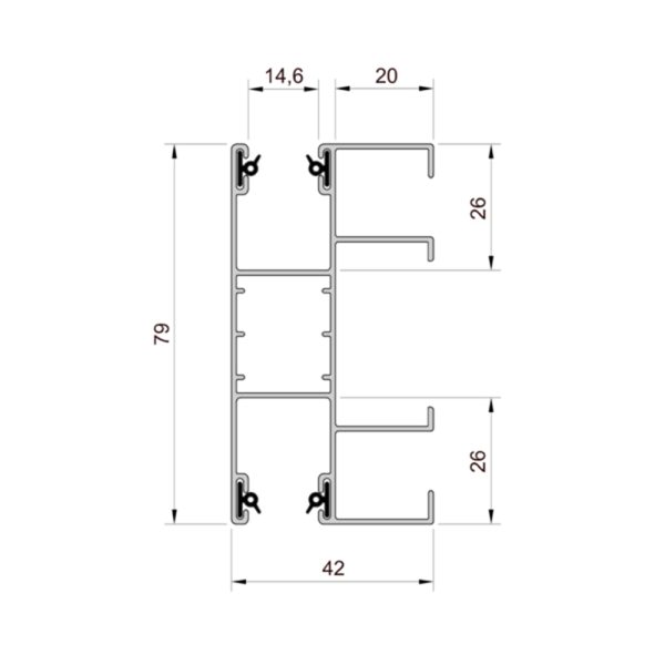 Aluprof ALU Führungsschiene PPD79/ODS/20/G