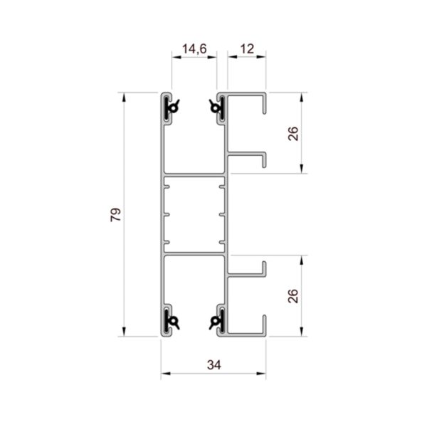 Aluprof ALU Führungsschiene PPD79/ODS/G