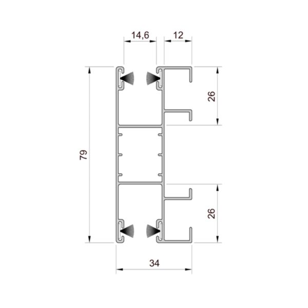 Aluprof ALU Führungsschiene PPD79/ODS/S