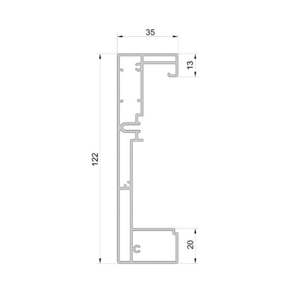 Aluprof ALU Führungsschiene PPSRS/35/120/T