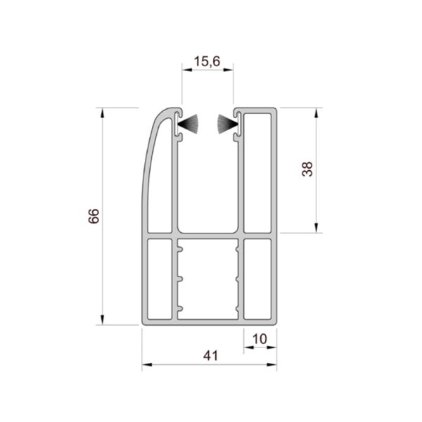 Aluprof ALU Führungsschiene PPW66/ODS/10/S